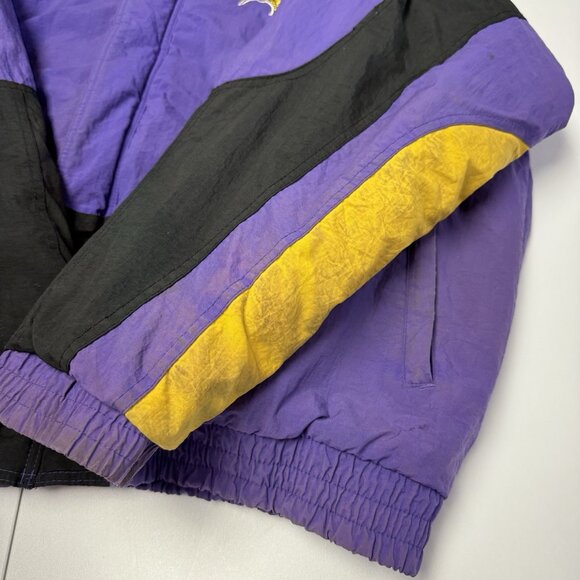 Vintage Minnesota Vikings Reebok Proline Puffer Jacket Mens XL Purple - Picture 8 of 16